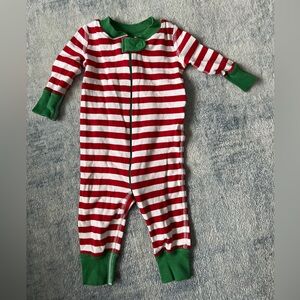 Hanna Andersson Red and Green Striped Kids Sleeper. Size 50. 0-6 months.